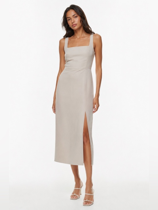 Babaton Dresses & Skirts - Babaton Aritzia 90’s Slit Midi Dress in Taupe / Neutral / Dust Mauve / Cream
